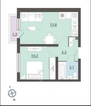 1-к квартира, на длительный срок, 32м2, 11/25 этаж