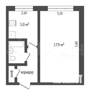 1-к квартира, на длительный срок, 31м2, 5/5 этаж