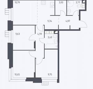 4-к квартира, на длительный срок, 70м2, 14/16 этаж