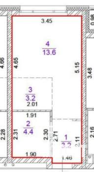 Студия квартира, на длительный срок, 24м2, 1/24 этаж