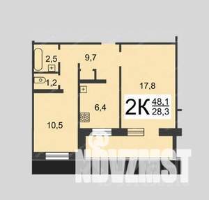 2-к квартира, на длительный срок, 48м2, 2/12 этаж