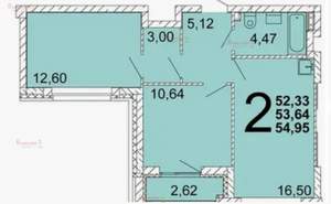 3-к квартира, на длительный срок, 52м2, 2/10 этаж