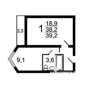 1-к квартира, на длительный срок, 36м2, 5/25 этаж