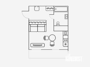Студия квартира, на длительный срок, 27м2, 8/17 этаж