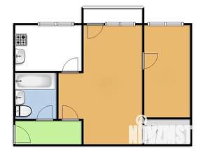 2-к квартира, на длительный срок, 44м2, 2/4 этаж