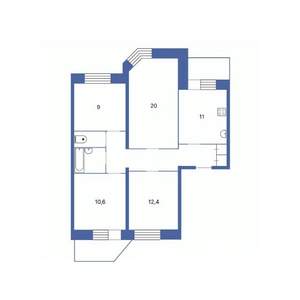 4-к квартира, на длительный срок, 76м2, 2/9 этаж