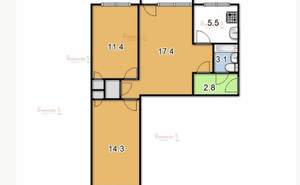 3-к квартира, на длительный срок, 56м2, 1/4 этаж