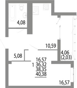 1-к квартира, на длительный срок, 38м2, 15/25 этаж