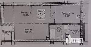 Студия квартира, на длительный срок, 42м2, 8/28 этаж