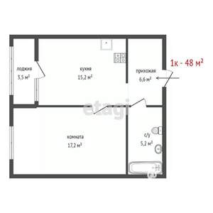 1-к квартира, на длительный срок, 45м2, 5/24 этаж