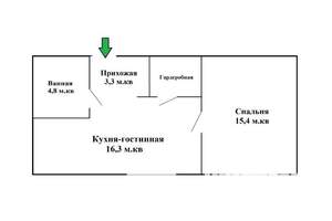 1-к квартира, посуточно, 42м2, 6/12 этаж