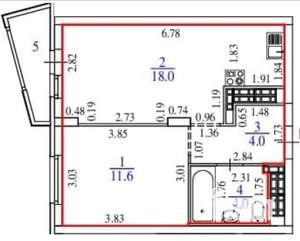 1-к квартира, на длительный срок, 40м2, 23/28 этаж