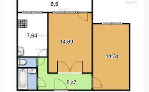 2-к квартира, на длительный срок, 48м2, 9/9 этаж