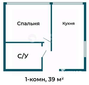1-к квартира, на длительный срок, 39м2, 16/22 этаж