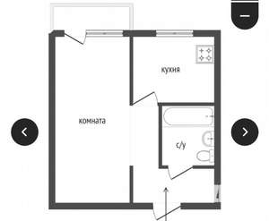 1-к квартира, на длительный срок, 29м2, 3/5 этаж