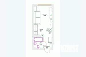 1-к квартира, посуточно, 24м2, 15/28 этаж