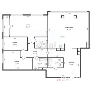 3-к квартира, на длительный срок, 208м2, 20/22 этаж