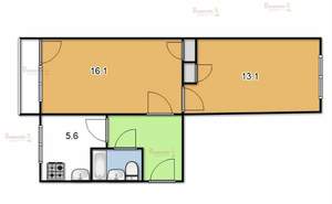 2-к квартира, на длительный срок, 44м2, 3/5 этаж