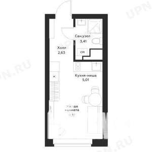 Студия квартира, на длительный срок, 23м2, 3/23 этаж