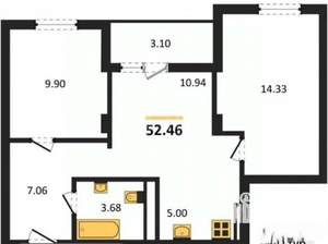 2-к квартира, на длительный срок, 52м2, 14/17 этаж
