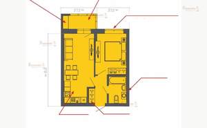 1-к квартира, на длительный срок, 40м2, 5/18 этаж