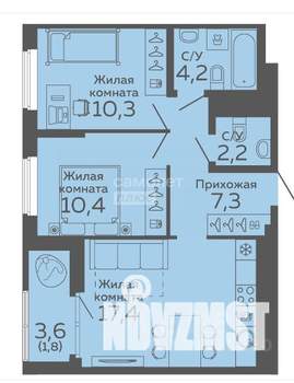 3-к квартира, на длительный срок, 51м2, 2/15 этаж