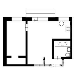 2-к квартира, на длительный срок, 44м2, 4/5 этаж