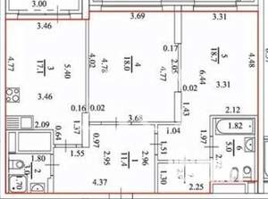 3-к квартира, на длительный срок, 76м2, 17/20 этаж
