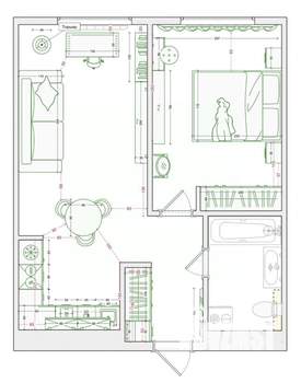 1-к квартира, на длительный срок, 45м2, 20/30 этаж