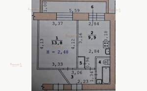 1-к квартира, на длительный срок, 31м2, 1/5 этаж