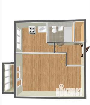 1-к квартира, на длительный срок, 30м2, 2/5 этаж