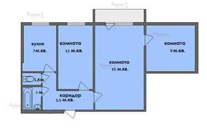 3-к квартира, на длительный срок, 53м2, 3/5 этаж