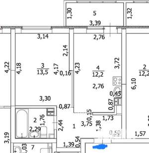 1-к квартира, на длительный срок, 39м2, 4/23 этаж