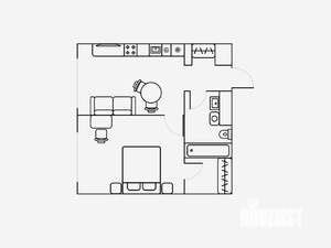 2-к квартира, на длительный срок, 40м2, 3/17 этаж