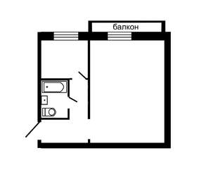 1-к квартира, на длительный срок, 31м2, 4/5 этаж