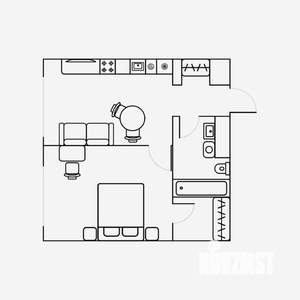 2-к квартира, на длительный срок, 39м2, 2/17 этаж