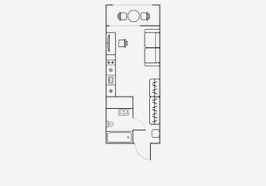 Студия квартира, на длительный срок, 22м2, 14/17 этаж