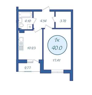 1-к квартира, на длительный срок, 40м2, 2/12 этаж