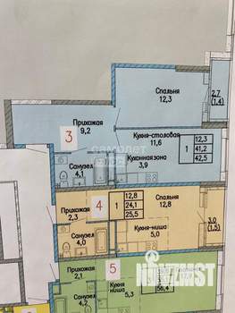 1-к квартира, на длительный срок, 44м2, 1/24 этаж