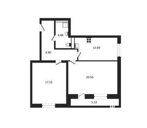 2-к квартира, на длительный срок, 66м2, 12/22 этаж