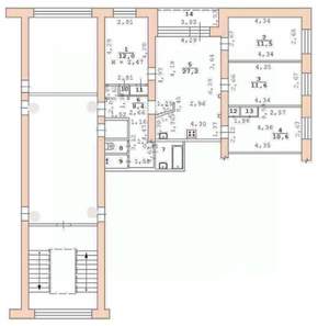 4-к квартира, на длительный срок, 89м2, 4/5 этаж