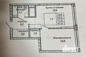 1-к квартира, на длительный срок, 48м2, 16/30 этаж
