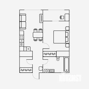 2-к квартира, на длительный срок, 47м2, 16/17 этаж