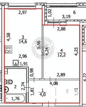 1-к квартира, на длительный срок, 39м2, 6/24 этаж