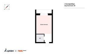 Студия квартира, на длительный срок, 19м2, 3/25 этаж