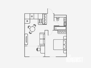 2-к квартира, на длительный срок, 38м2, 6/7 этаж