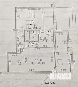1-к квартира, на длительный срок, 32м2, 1/5 этаж