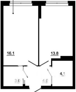 1-к квартира, на длительный срок, 40м2, 7/19 этаж