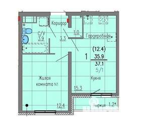 1-к квартира, посуточно, 38м2, 15/26 этаж