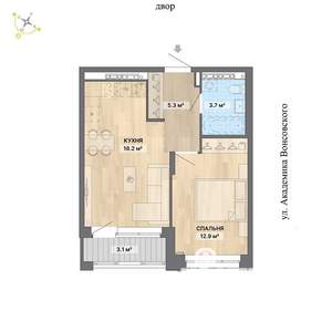 1-к квартира, на длительный срок, 43м2, 7/9 этаж